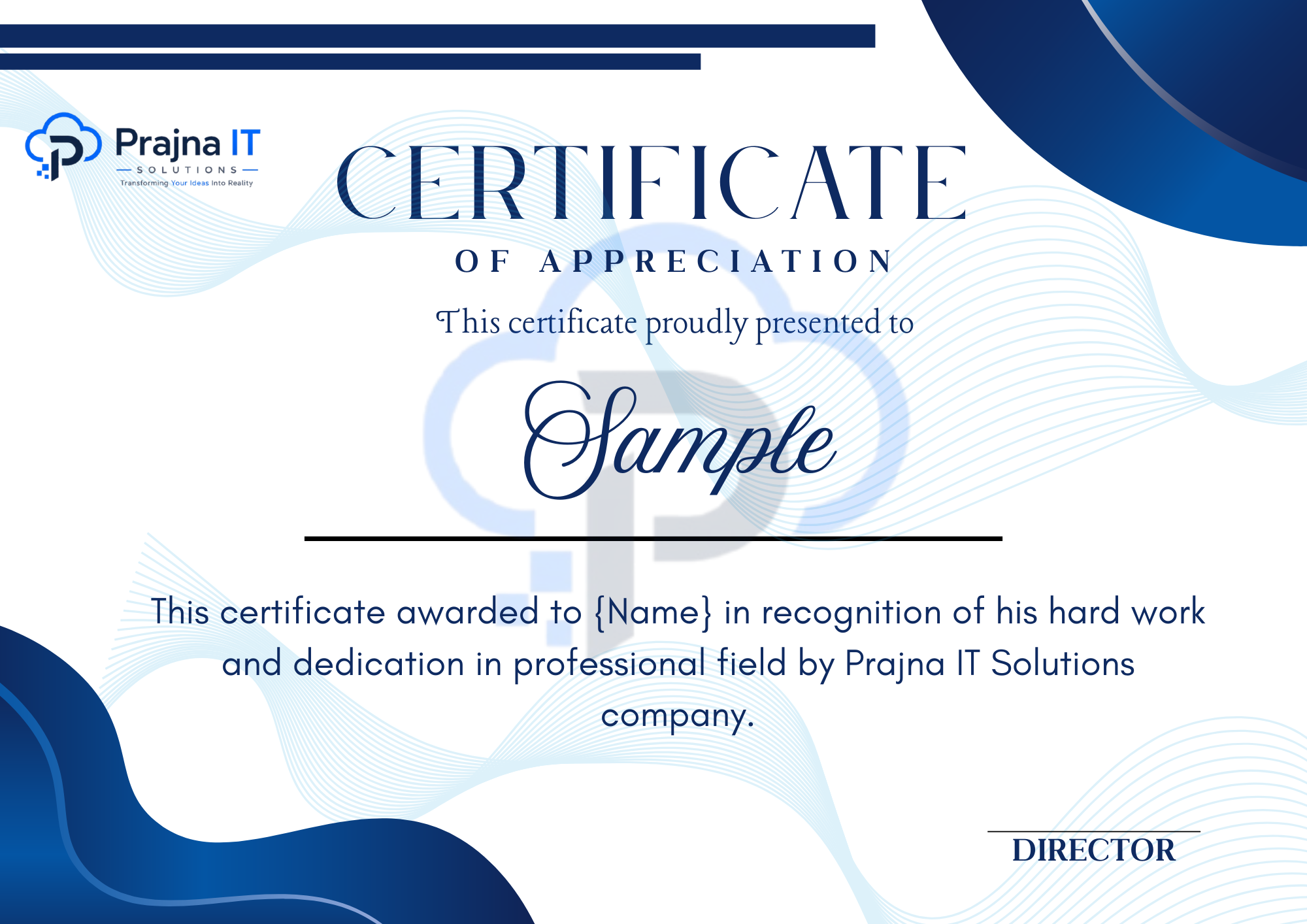 Outstanding Performance Certificate